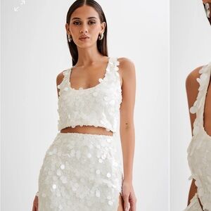 Meshki Maude White Sequin Set